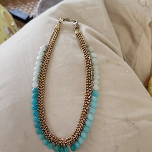 Stella & Dot Gold Tone & Glass Bead Necklace